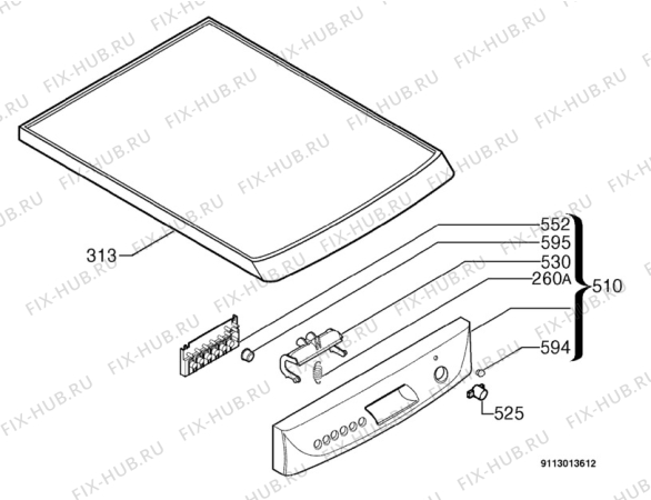 Взрыв-схема посудомоечной машины Zanussi Electrolux ZSF4123 - Схема узла Command panel 037